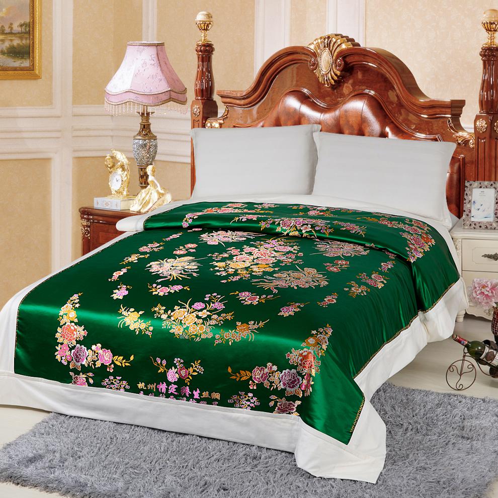 杭州丝绸缎子被套杭州传统织锦缎软缎绸缎面被面子婚庆龙凤百子结婚