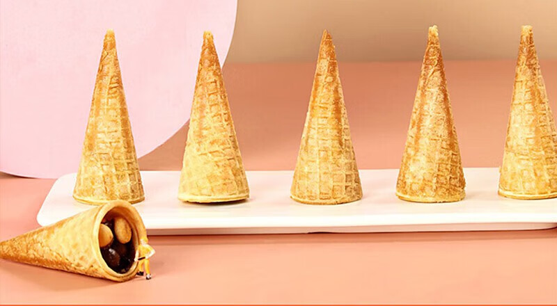 脆皮巧克力筒草莓味脆筒桶装178*2桶甜筒蛋筒冰淇淋蛋卷【图片 价格