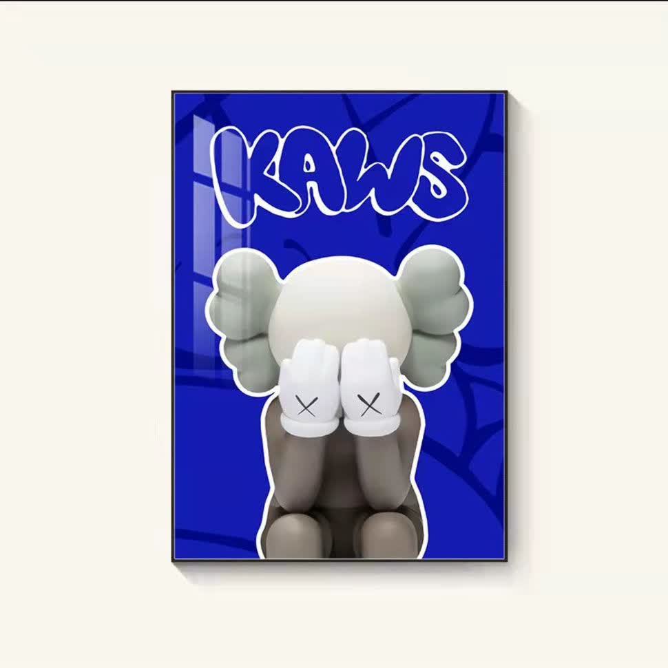 尔煦克莱因蓝客厅装饰画芝麻街暴力熊沙发背景挂画卧室布置奶茶店壁画