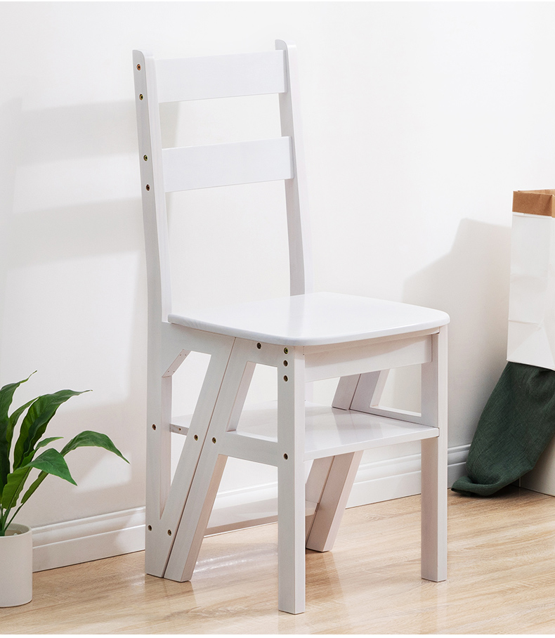 木马人实木折叠家用两用梯凳子梯椅子踏步阶梯登高凳踏脚换鞋矮凳多