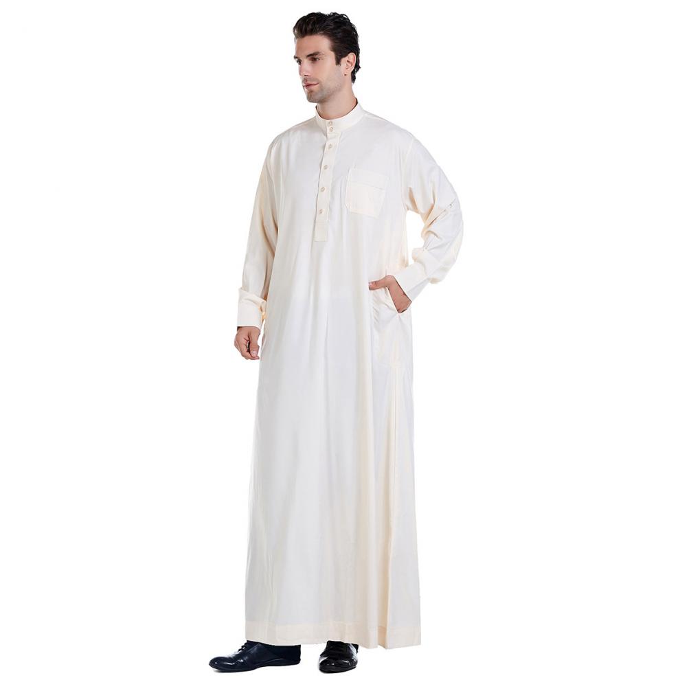 沙特阿拉伯男士长袍阿拉伯中东旅游男士长袍 立领回族民族服装新品