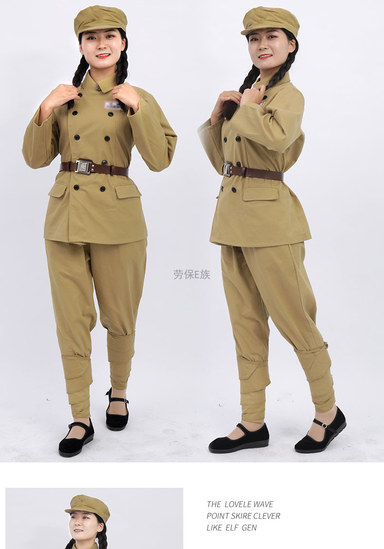 老式军迷服装现货抗美援朝长袖棉麻土黄色50式解志愿军套装影视抗战