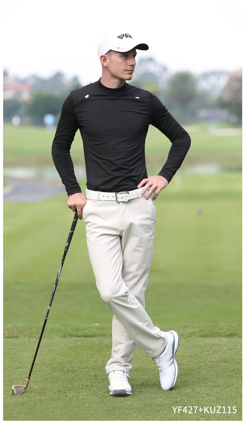 pgm 高尔夫服装男士秋冬季打底衫长袖t恤磨绒保暖上衣服golf男装潮牌
