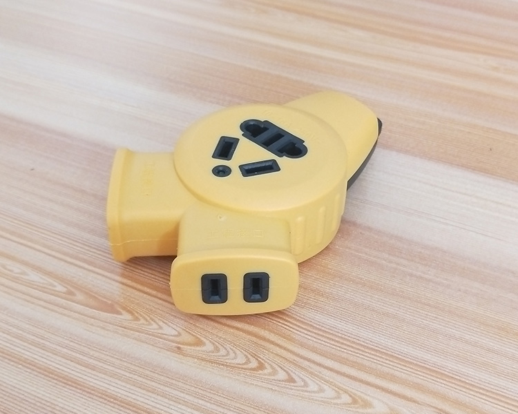 定制119不带线大字橡胶地拖插座防摔 人字插摔不烂大功率无线插板