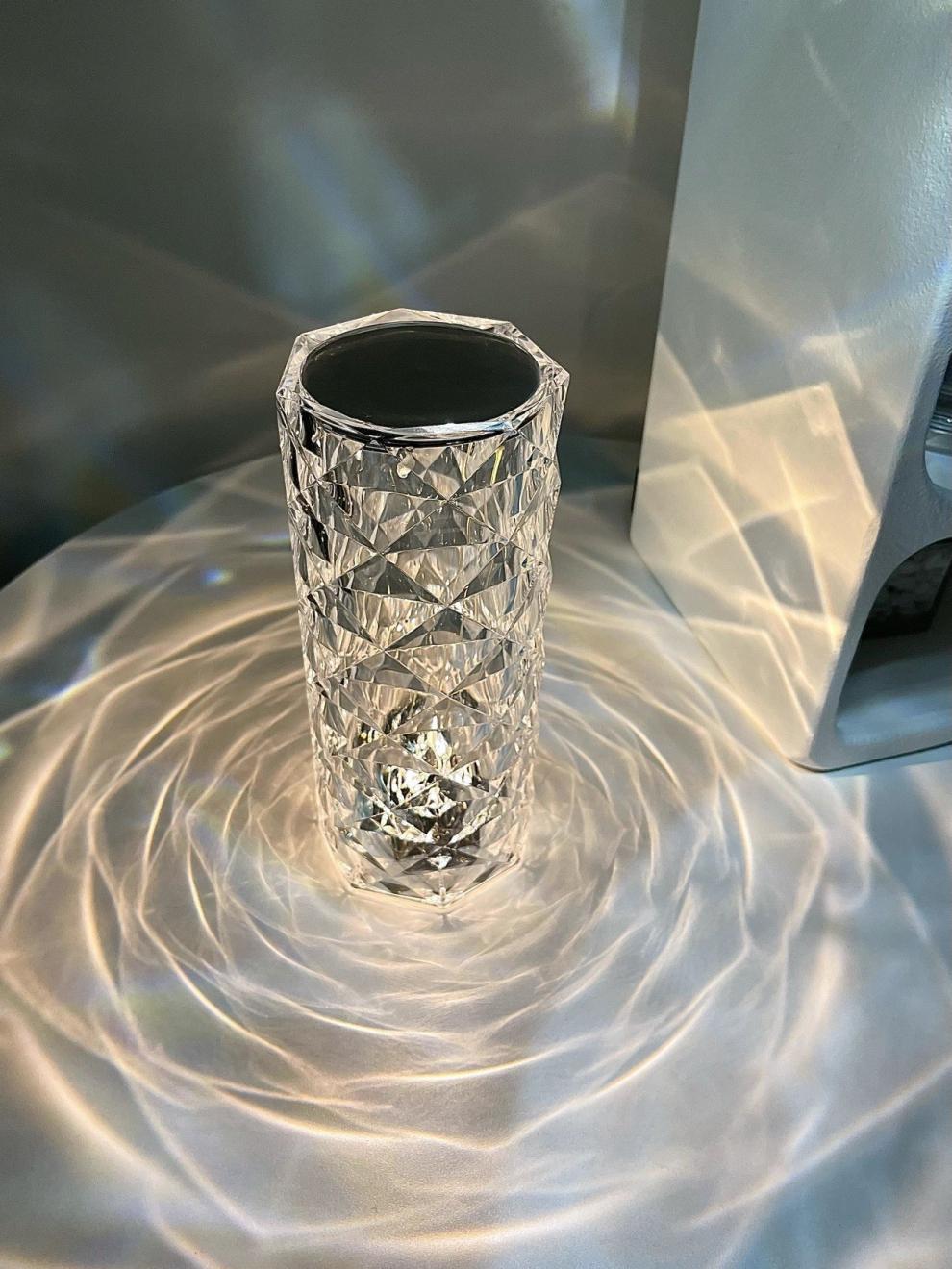 照明水晶玫瑰氛围台灯客厅房间小夜灯卧室情调床头灯网红钻石气氛台灯