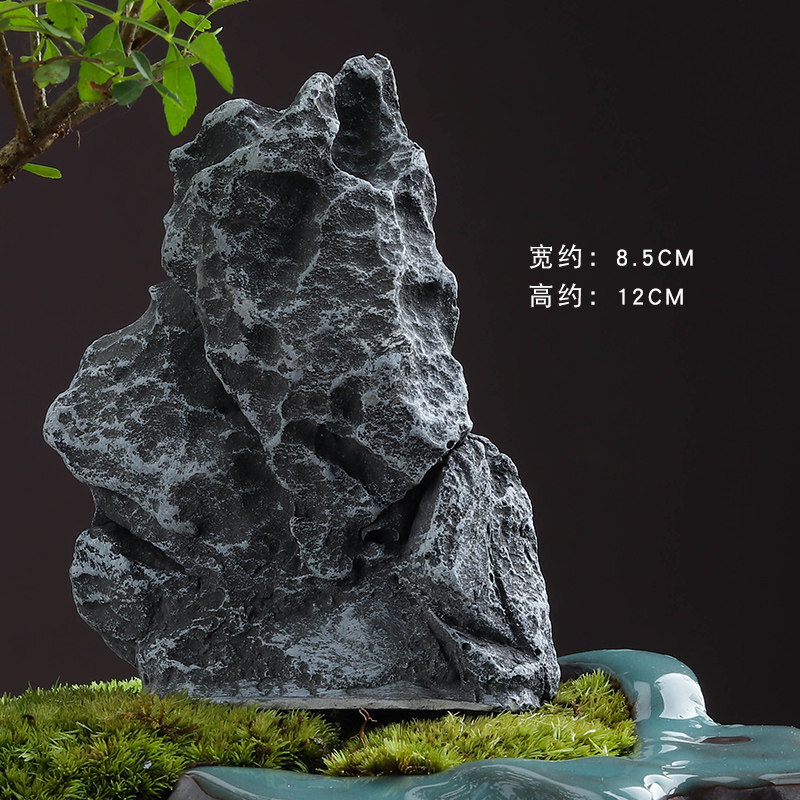 太湖石摆件靠山石奇石摆件假山石创意仿石头假山摆件花盆园艺鱼缸流水