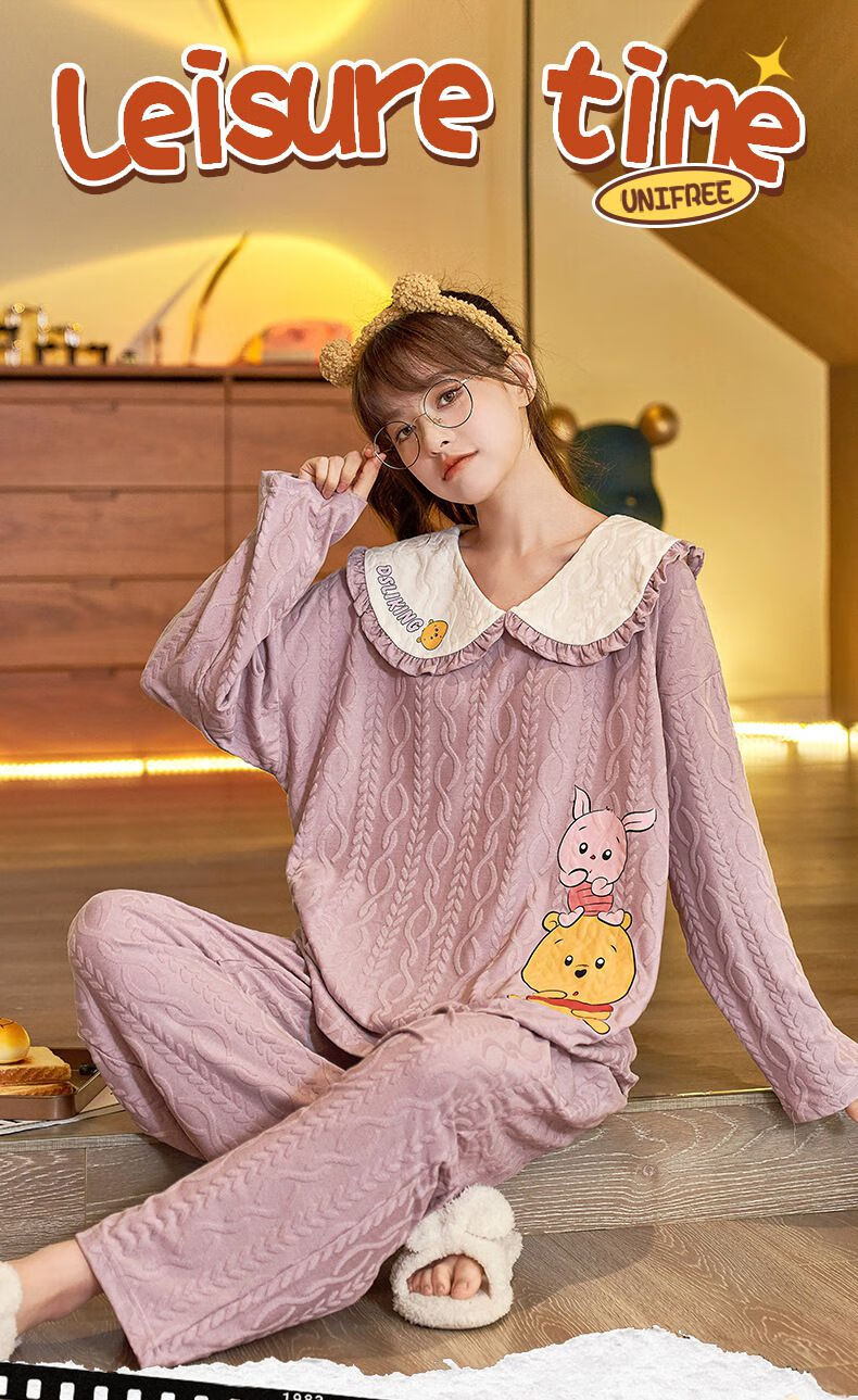 睡衣女秋天纯棉居家服女秋冬高中生初中女生家居服套装2022新款睡衣