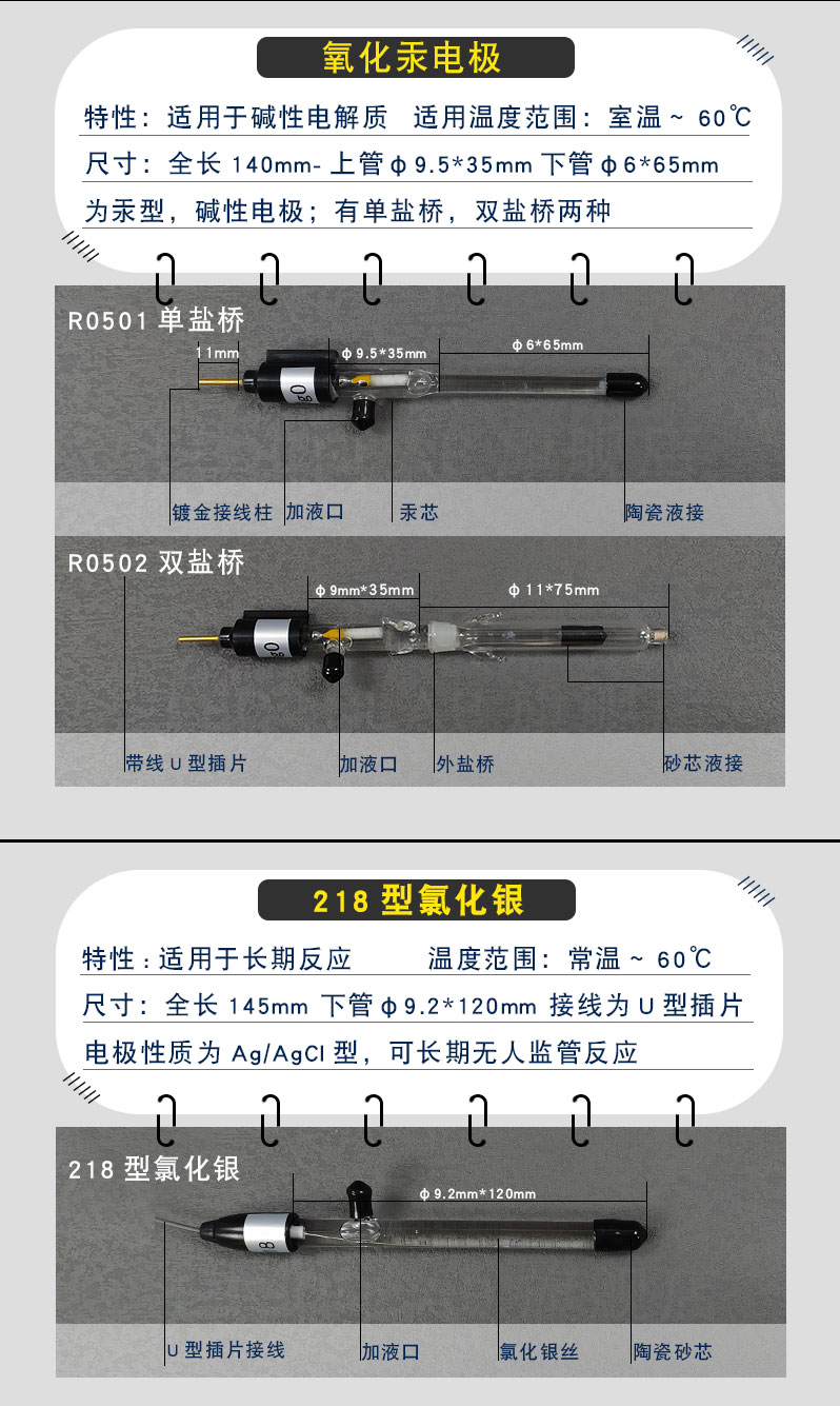 電化學飽和甘汞電極氯化銀亞汞魯金毛細管鹽橋定製r0305飽和氯化銀φ