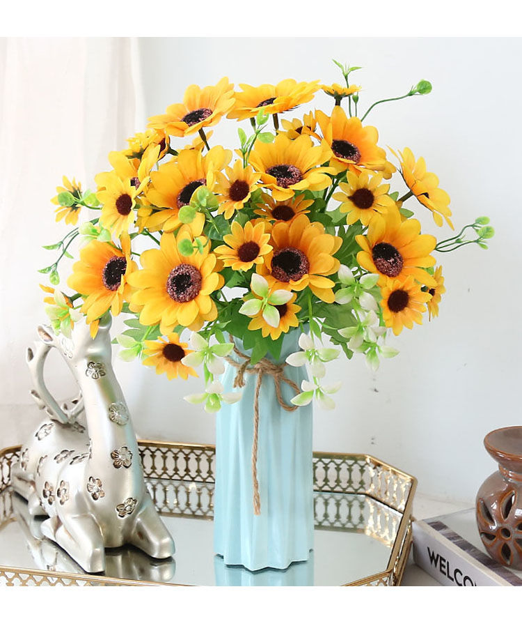 精选现发假花装饰摆件客厅室内摆设仿真花盆栽家居房间卧室餐桌茶几