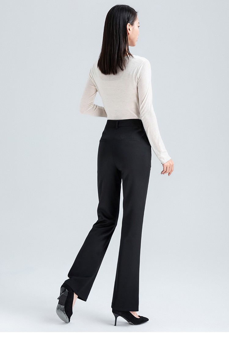 梦舒雅女裤开叉微喇休闲裤女2022春季新款高腰显瘦西装裤百搭喇叭长