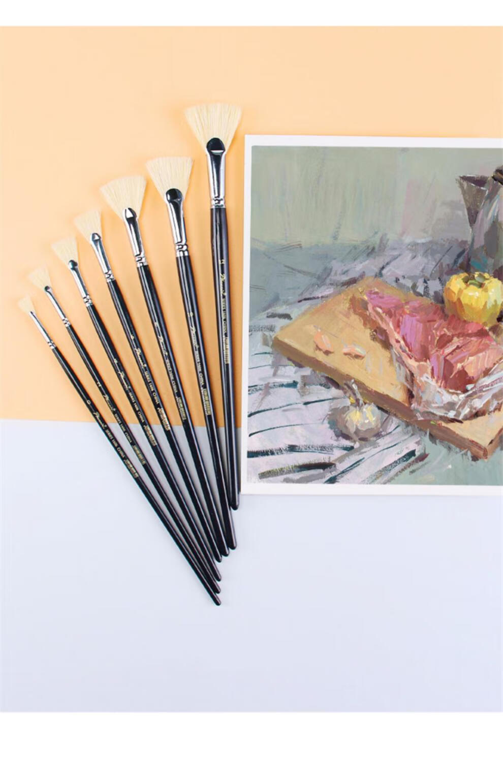 凤凰画材凤凰画材猪鬃扇形笔刷单支水粉笔刷油画笔刷丙烯笔刷颜料刷渝