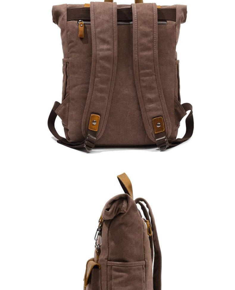 美式胡椒盐背包二战复刻山脉之光学院风复古卷轴双肩背包胡椒盐户外