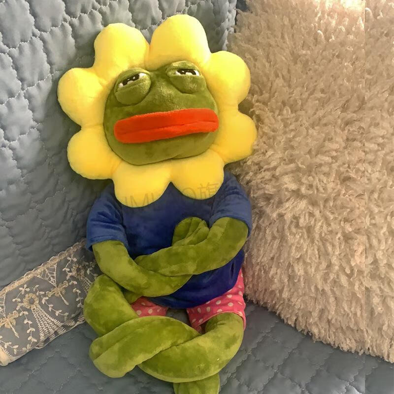 香腸嘴娃娃ins 悲傷蛙香腸嘴娃娃pepe the frog悲傷蛙太陽花蛙公仔