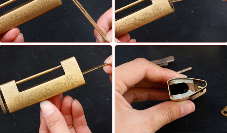 门鼻子中式通用型门锁子老式复古代鼻子锁铜锁插销锁仿古锁头横开铜