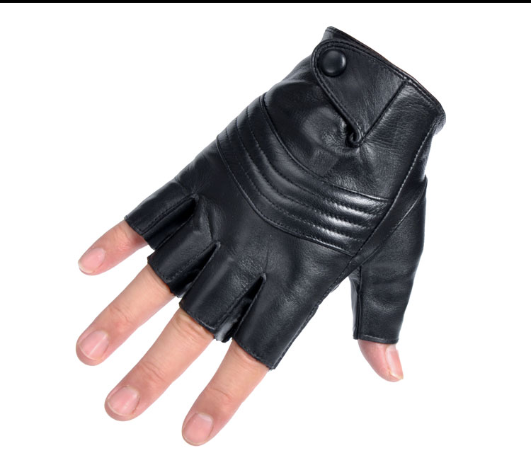 恒源祥旗舰官方店轻奢高端仿真皮半指手套男女露指机车驾驶摩托车骑行