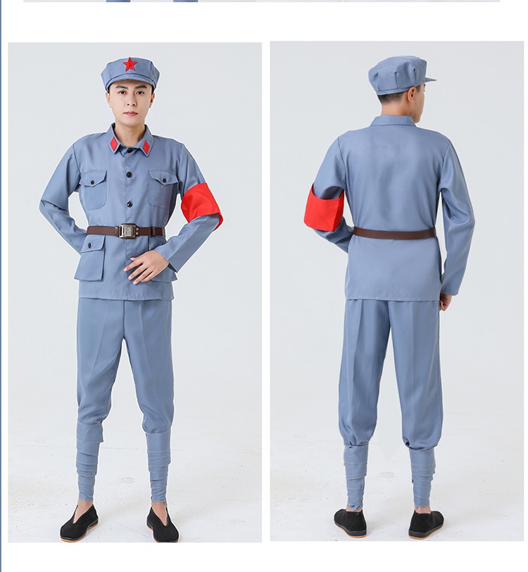 岁岁靓 红军演出服成人红军演出服八路军表演服男套装红军抗战服装