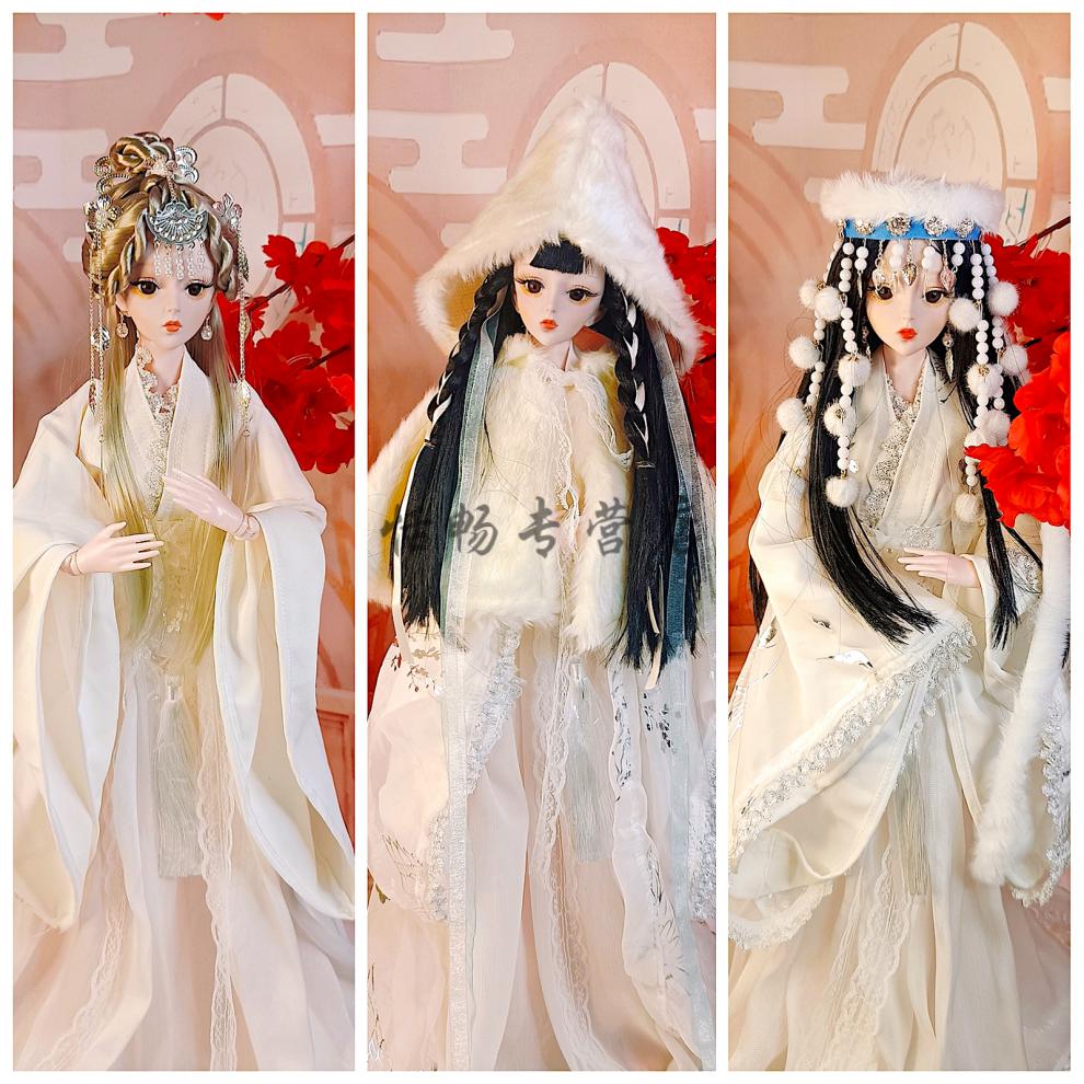 中国风古装芭比娃娃套装古装至兰溪bjd古风娃衣3三分娃公主头饰情人节