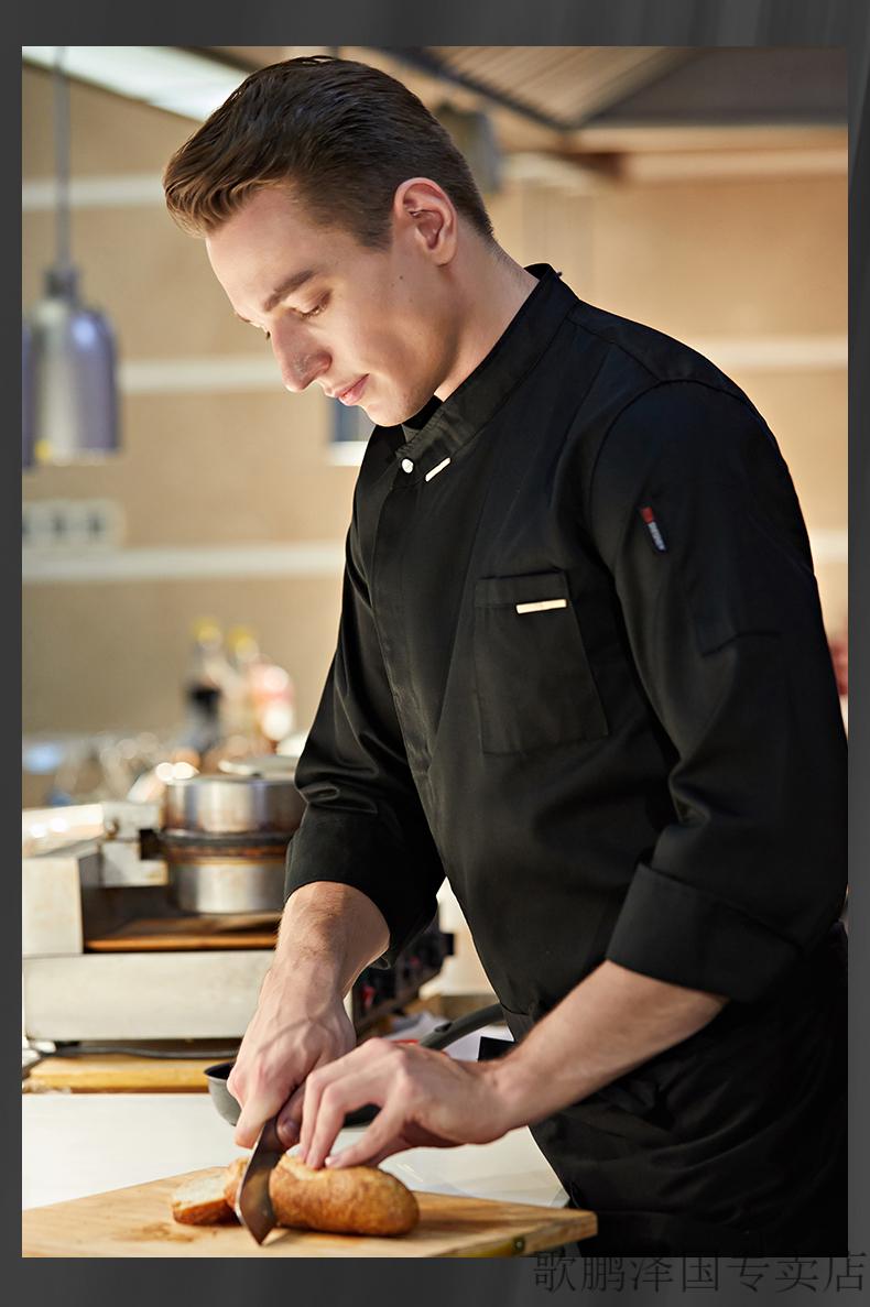 米其林厨师服厨师长工作服袖餐饮酒店餐厅饭店厨房烘焙男女套装xd法式