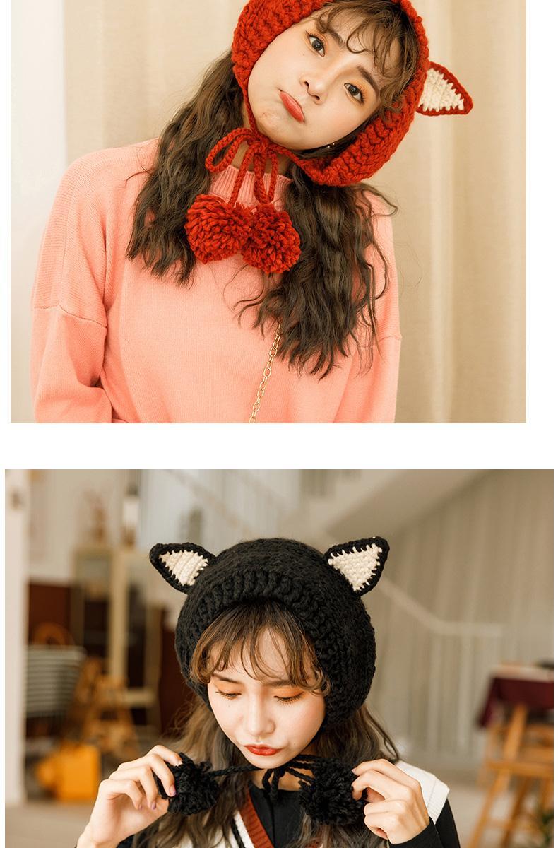 固质服饰配件针织耳罩猫耳朵耳罩女冬天学生韩版百搭可爱保暖耳套冬季