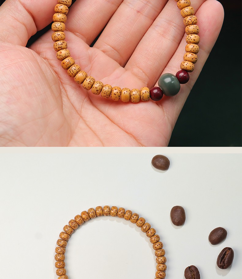 捷凤正宗迷你小星月菩提籽佛珠手串女生单圈素珠原生态高密度小尺寸珠