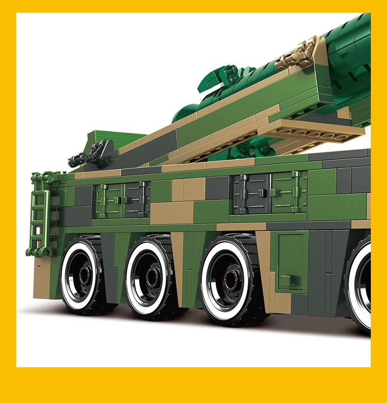 万代沃马积木导弹东风弹道导弹洲际核导弹模型儿童拼装积木玩具军事