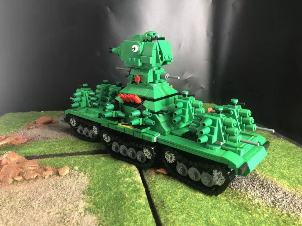 【速发】柒彩创意moc二战军事苏军kv44巨鼠p1000重型坦克动画拼装积木