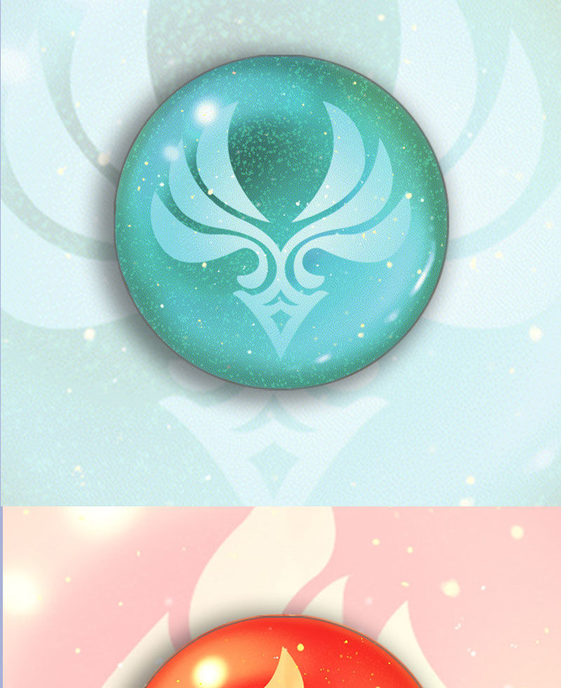 原神神之眼胸针周边徽章动漫细闪磨砂吧唧挂饰学生礼品生日漫展元气