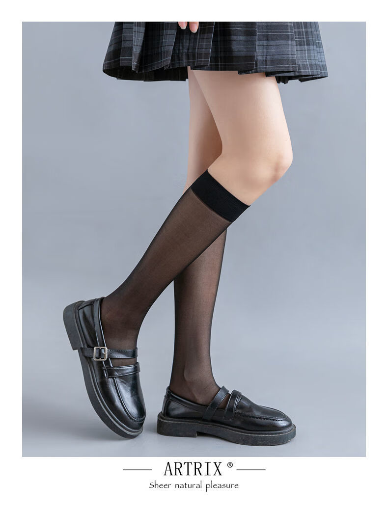 芮蜜婵学生长筒袜夏季女薄款透明白色丝袜夏小腿袜半膝袜长半身及膝袜