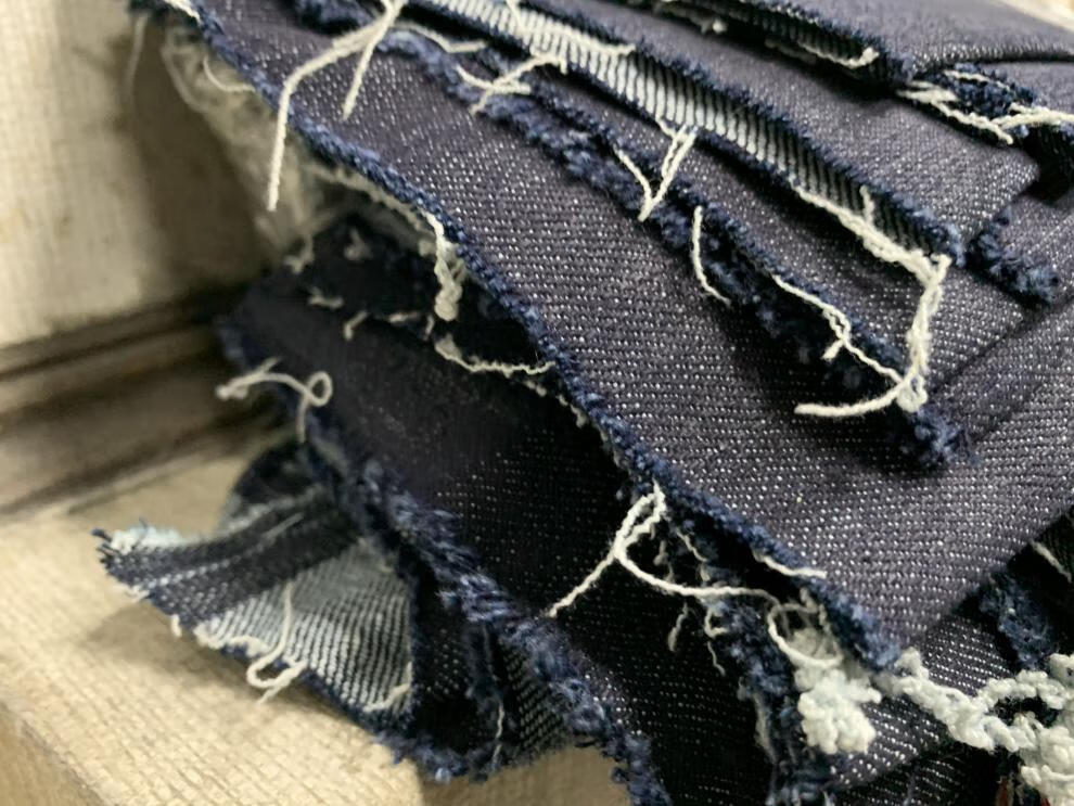 碑匠 牛仔布料面料 工厂剩余牛仔布面料处理碎布头论斤加厚加绒手作