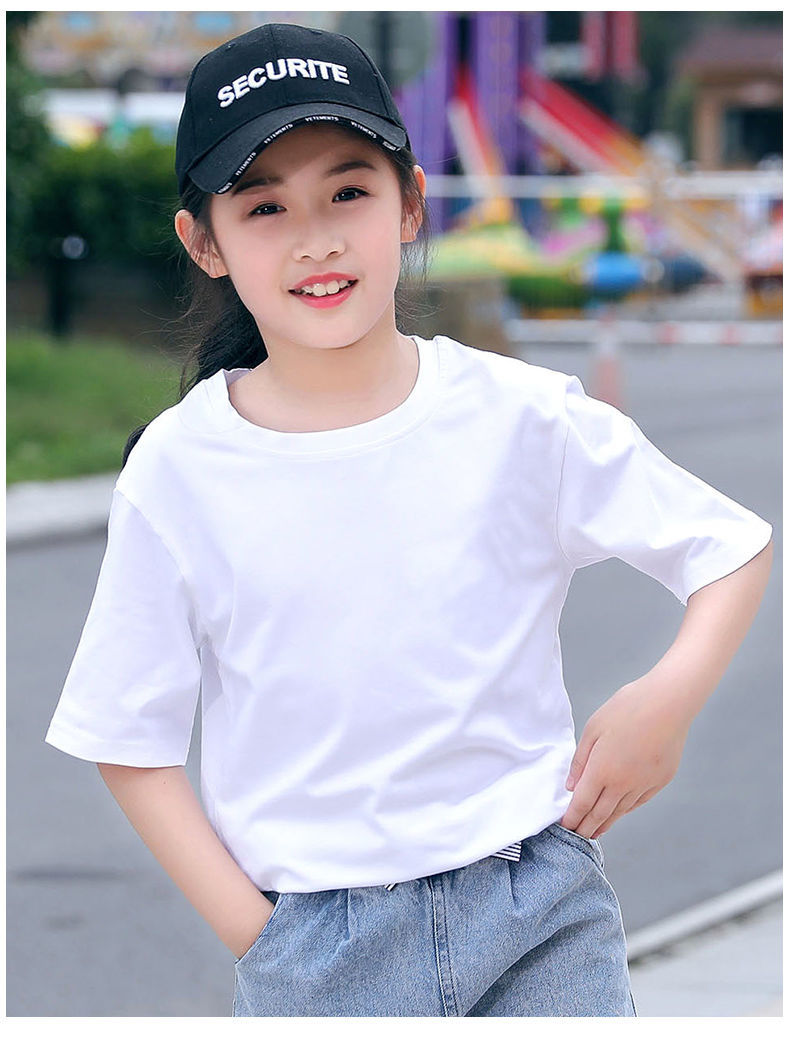 夏装上衣纯棉手绘专用童装六一文化表演班服黑色男女同款纯黑上衣100