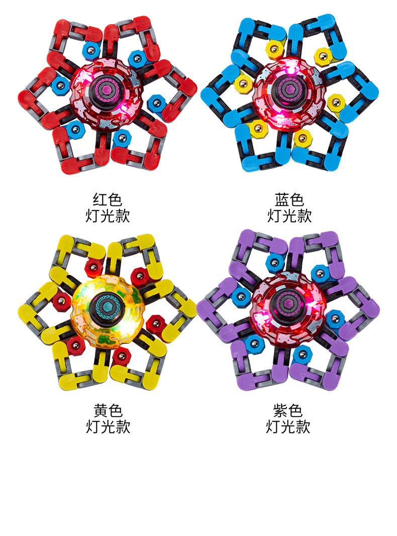 卓狮陀螺玩具可以变形的儿童旋转解压神器 变形指尖陀螺(红色一个)