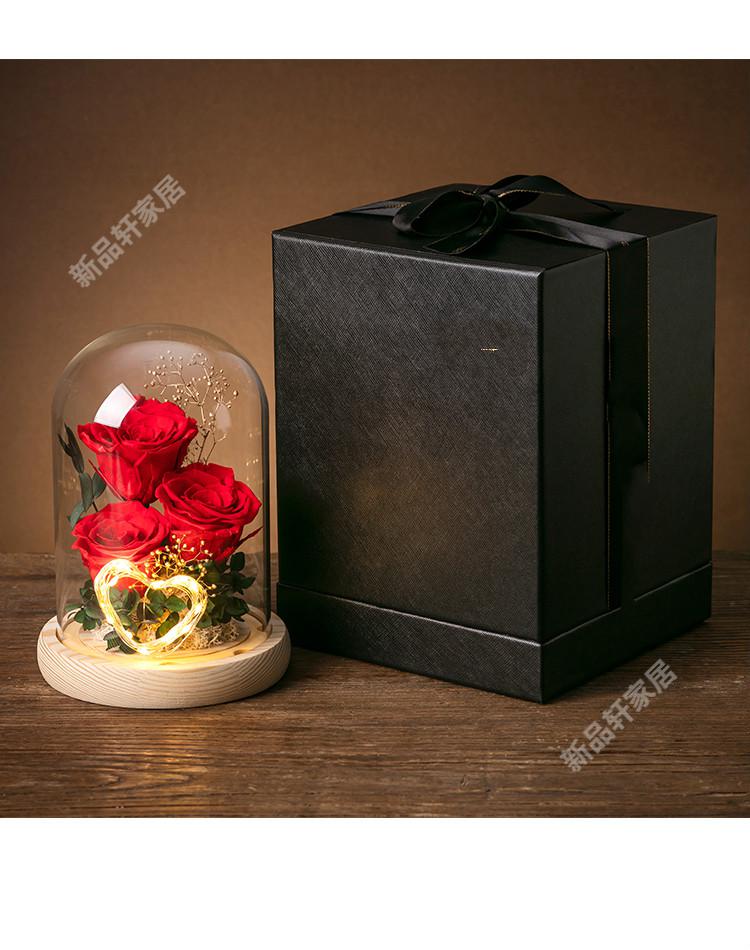 罗蒙卡帝永生花礼盒小王子玫瑰花干花摆件玻璃罩情人节女友结婚生日