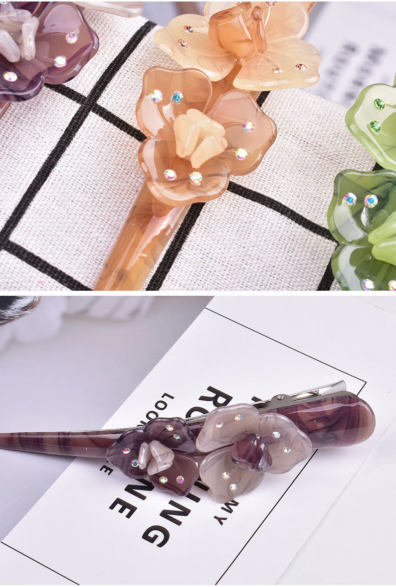 发夹女新款大号耐摔时尚大号牛角夹复古盘发夹鸭嘴夹发卡马尾夹顶夹