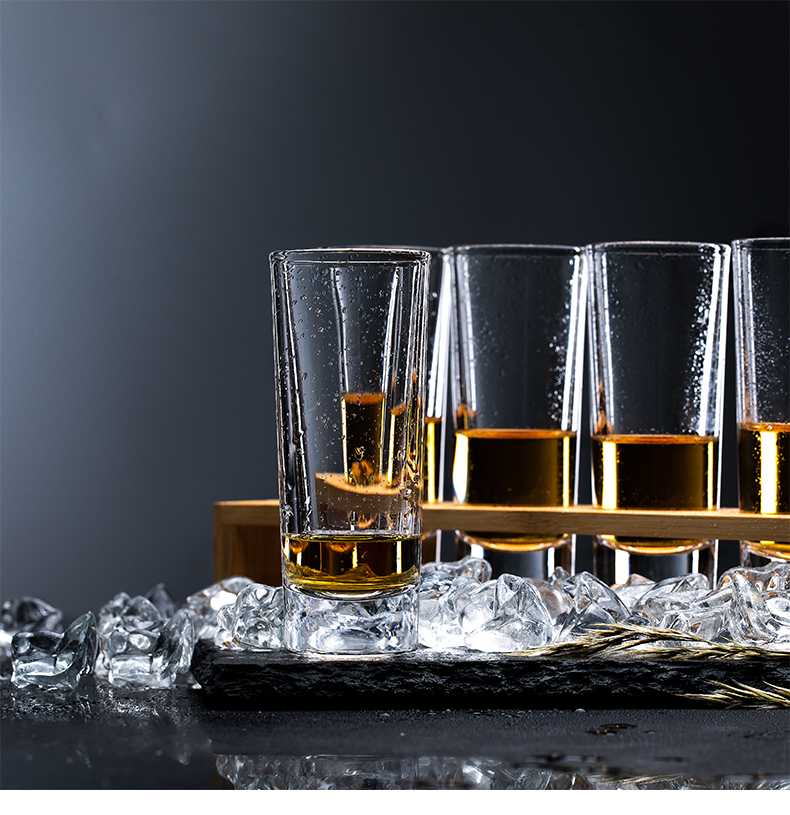 vinos 家用玻璃1两白酒杯高身杯吞杯酒吧烈酒杯shot杯白酒杯架套装 6