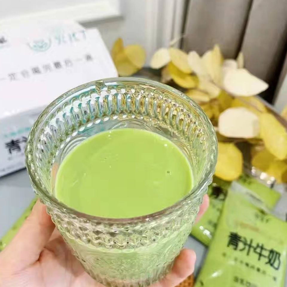 贝花子大麦若叶青汁牛奶180g/袋 饮品袋装牛奶牛奶早餐奶营养华海春