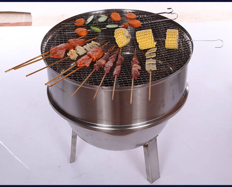 优巴伦 烧烤炉圆筒 不锈钢吊炉无烟烧烤炉缸商用烤串焖烤肉炉烤鸡鸭鹅