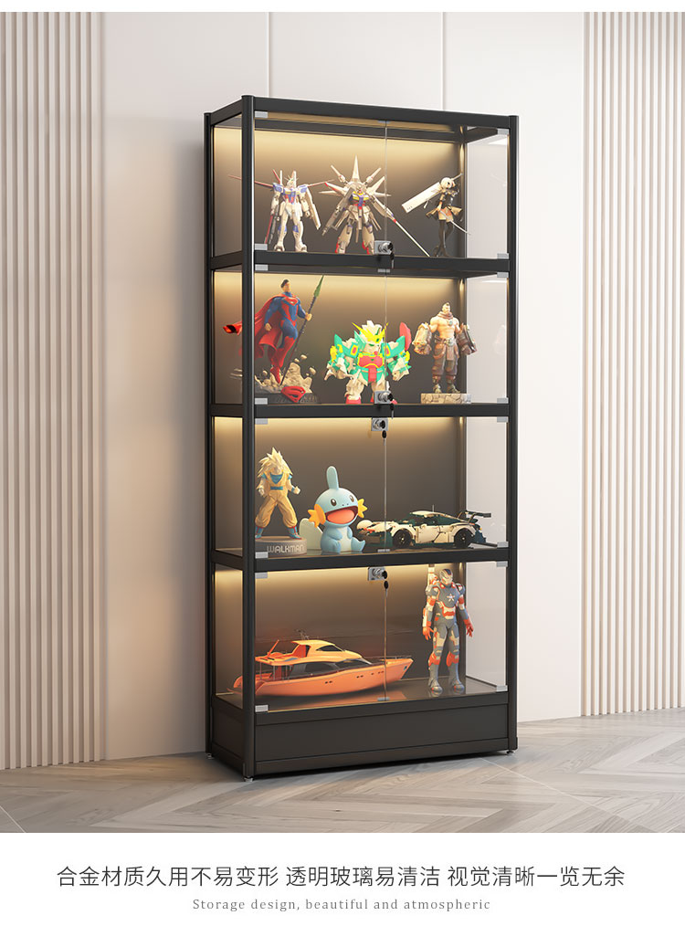 万代bandai展示柜家用模型积木柜透明玻璃礼品玩具收纳柜防尘高达雕像