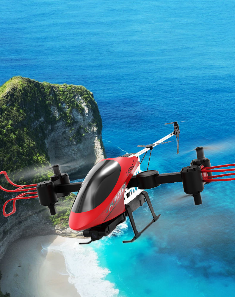 飞行器直升机小学生礼物耐摔无人机清新蓝合金款智能高定双电池工具包