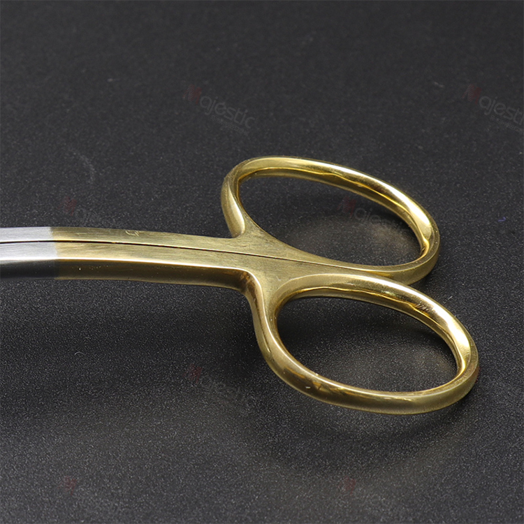 牙科工具s型弯剪刀口腔齿科宠物美容整形手术器械材料金柄12cm