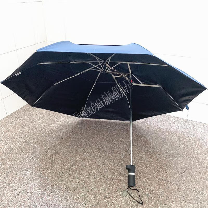 抗台风雨伞 黑胶双层抗风牢固台风专用伞 三折叠晴天雨伞偏重心伞