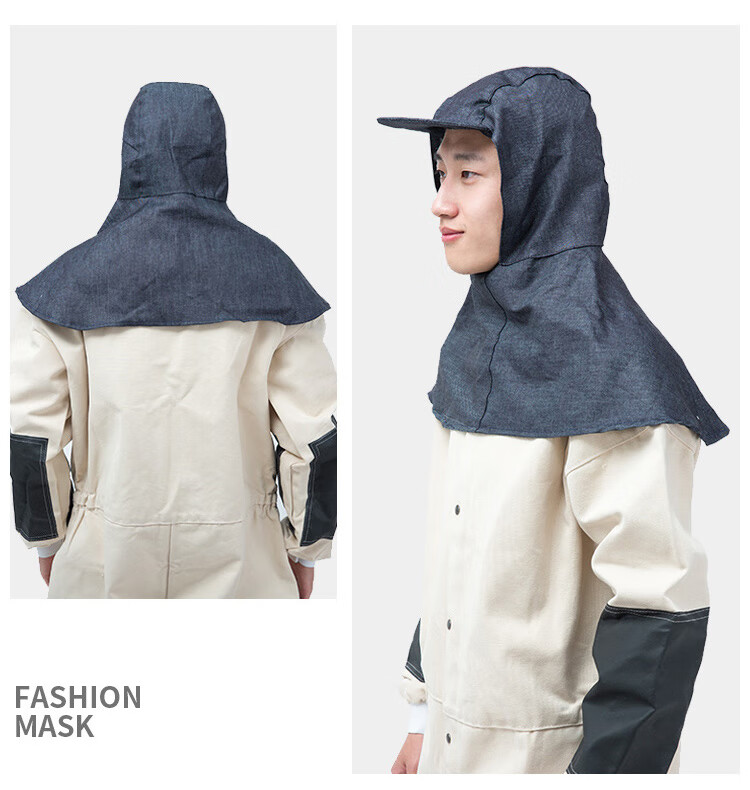 嘉舒特夏季防尘帽子带帽檐牛仔布加厚风帽劳保披肩男女搬运工作1个有