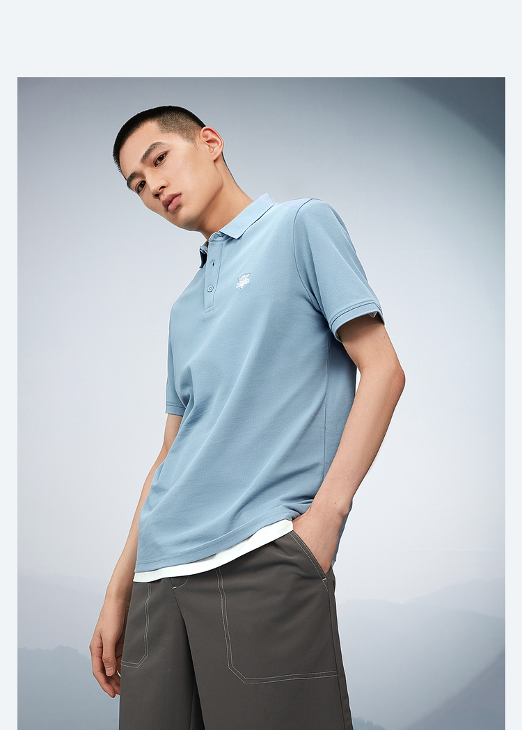 hla海澜之家短袖t恤男2022夏季新款纯色刺绣polo男士短袖透气清爽柔软