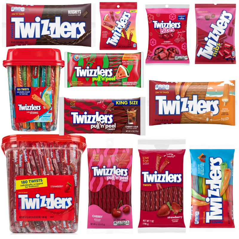 twizzlerscandystraws美国进口彩虹扭扭糖詹姆斯同款779g779g桶装彩虹