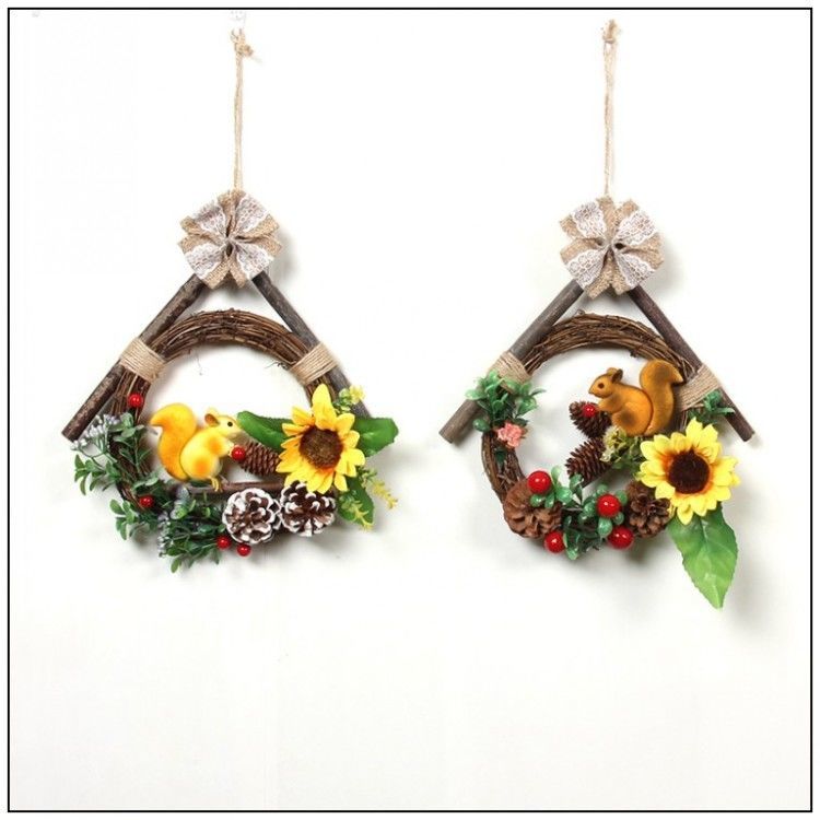 圣诞花环墙壁墙上装饰品挂件客厅挂墙房间室内壁饰可狄鸟巢白鸽