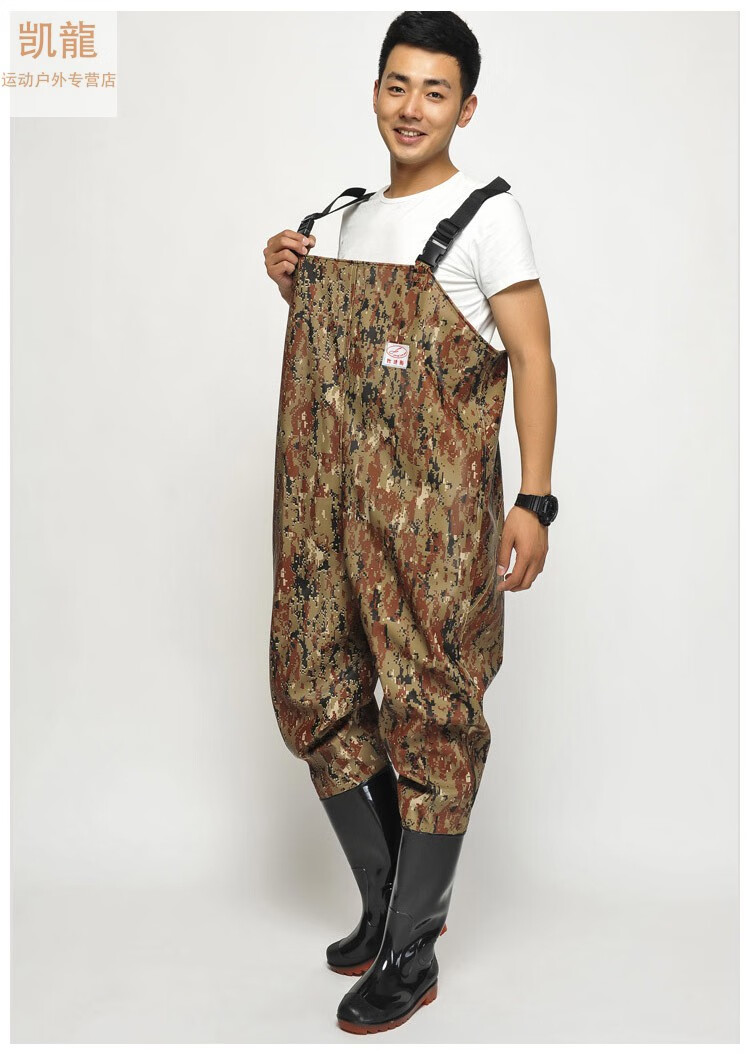 一身下水衣连体防水捕鱼耐磨加厚抓鱼衣服连体鱼塘下水裤新品 黑红双