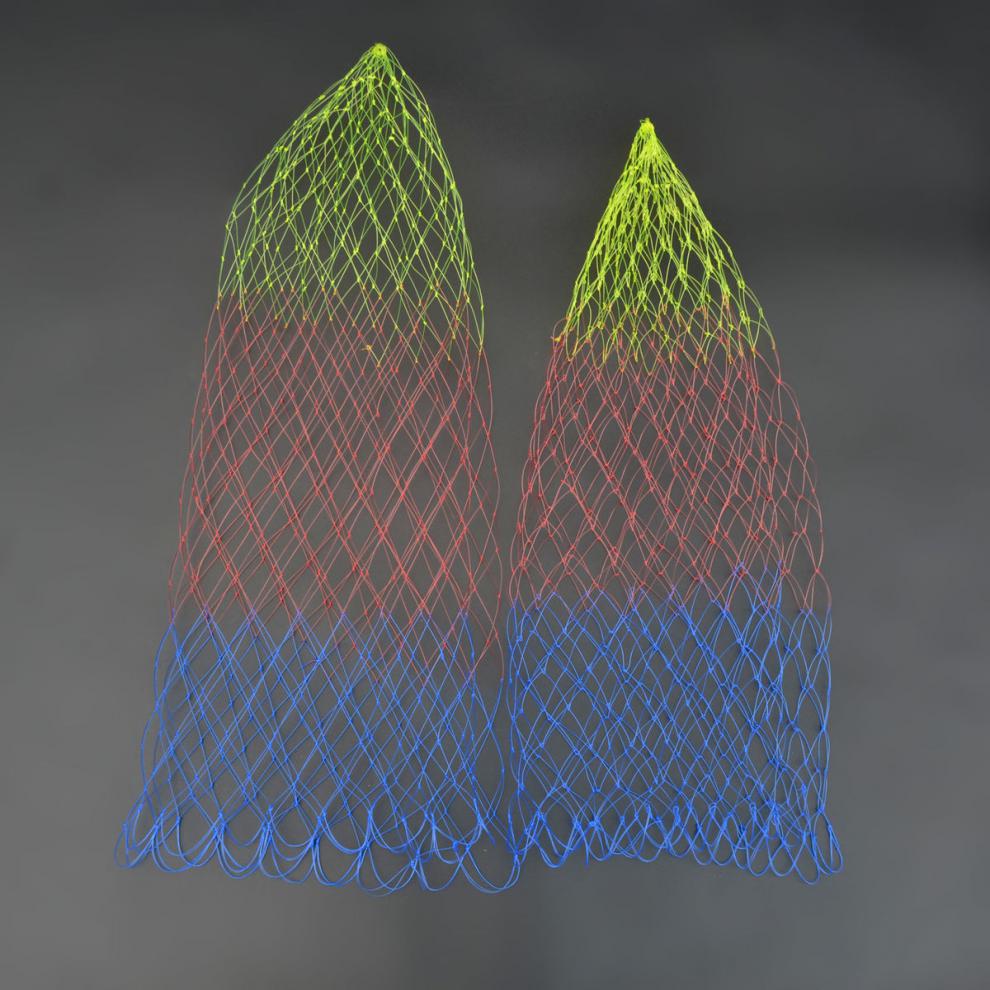 透明鱼线密眼抄网兜手工编织大鱼小鱼白色彩色鱼网袋钓鱼抄网头