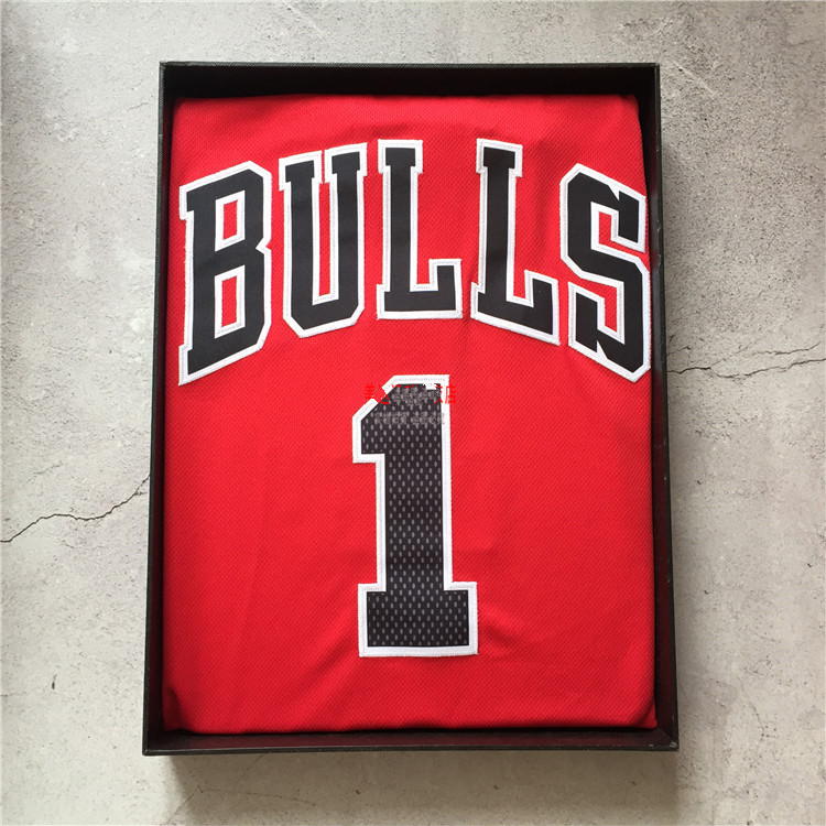 滕讯体育nba旗舰刺绣公牛队罗斯球衣1号复古rose德里克尼克斯4球裤