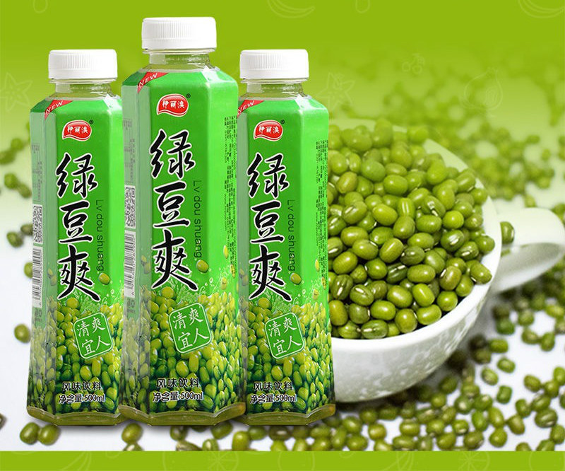 绿豆爽 新日期绿豆饮料 绿豆爽 500ml*瓶 15瓶整箱 果汁淡饮 绿豆爽