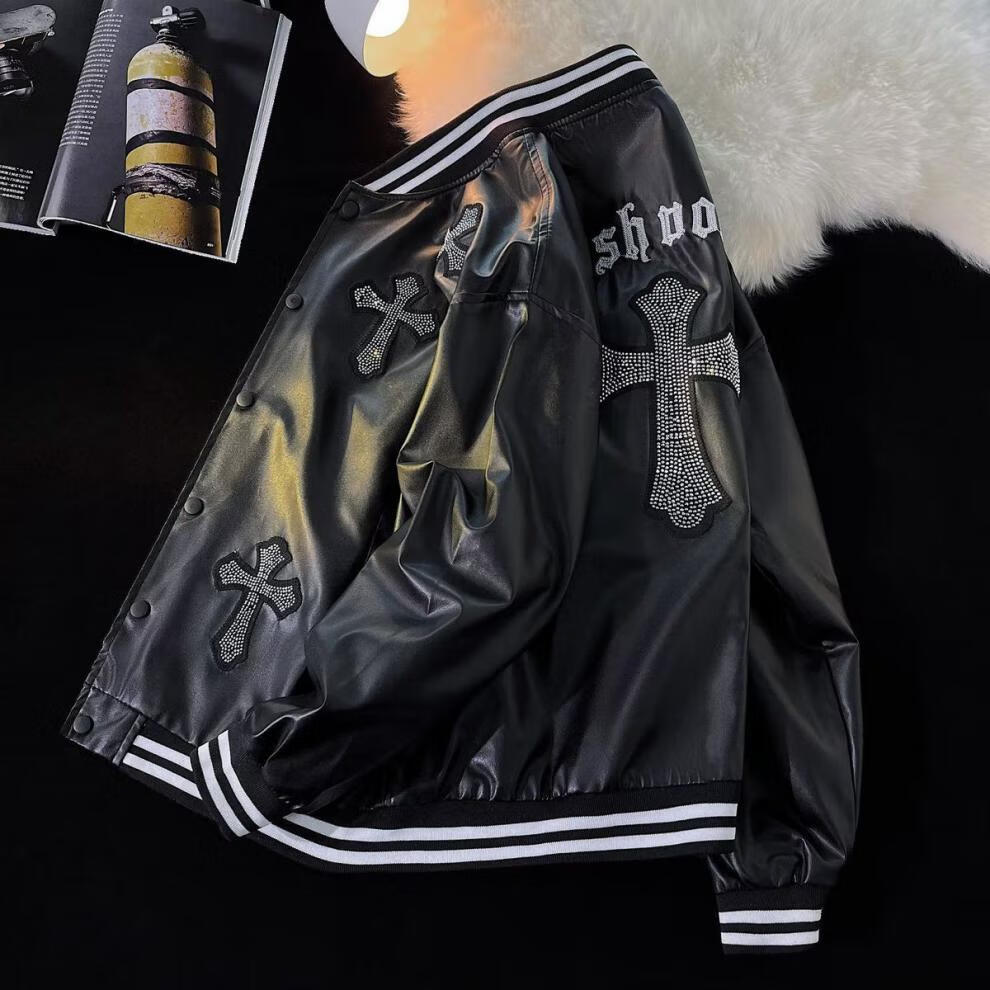 秋冬款2022高品质百搭克罗心联名ado美式复古棒球服上衣秋季情侣街头