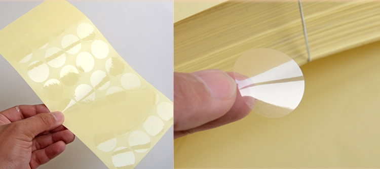 圆形空白透明封口贴透明pvc不干胶标签小包装盒自粘密封塑料膜直径